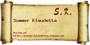 Sommer Klaudetta névjegykártya